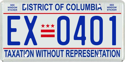 DC license plate EX0401