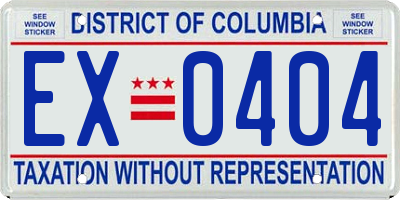 DC license plate EX0404