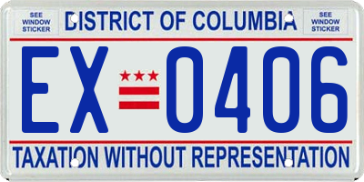 DC license plate EX0406