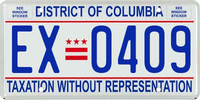 DC license plate EX0409