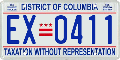 DC license plate EX0411