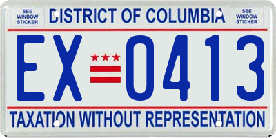 DC license plate EX0413