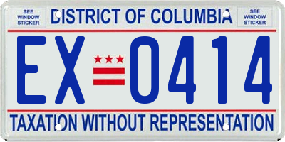 DC license plate EX0414