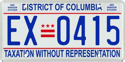 DC license plate EX0415