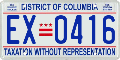 DC license plate EX0416