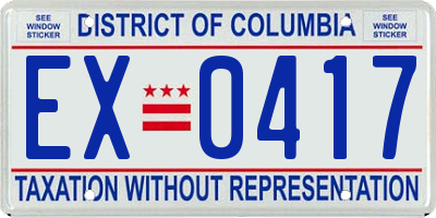 DC license plate EX0417