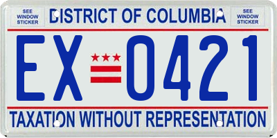 DC license plate EX0421