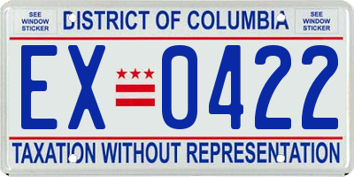 DC license plate EX0422