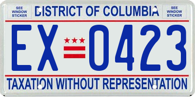 DC license plate EX0423