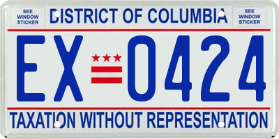 DC license plate EX0424