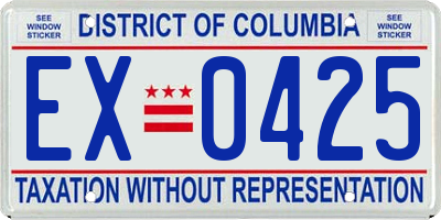 DC license plate EX0425