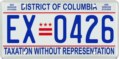 DC license plate EX0426