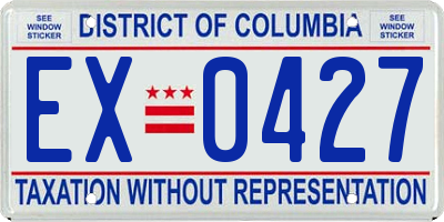 DC license plate EX0427