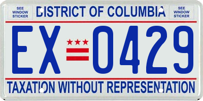 DC license plate EX0429