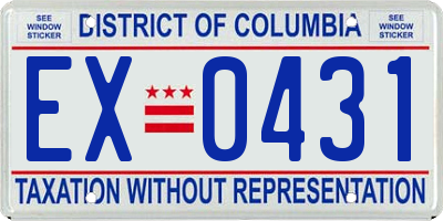 DC license plate EX0431