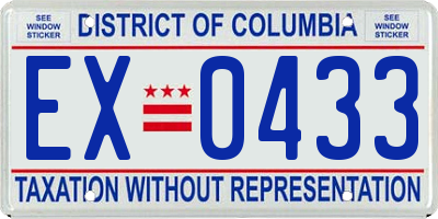 DC license plate EX0433