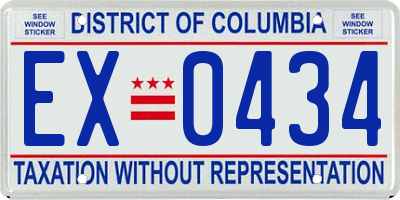 DC license plate EX0434