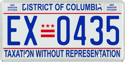 DC license plate EX0435