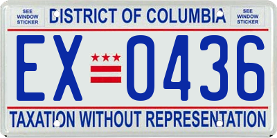 DC license plate EX0436