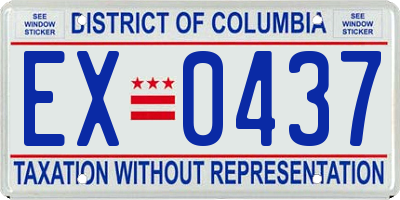 DC license plate EX0437