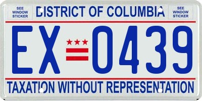 DC license plate EX0439