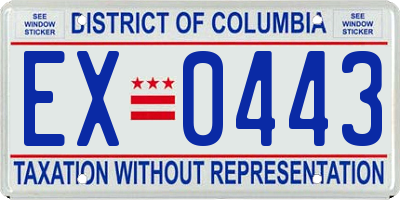 DC license plate EX0443