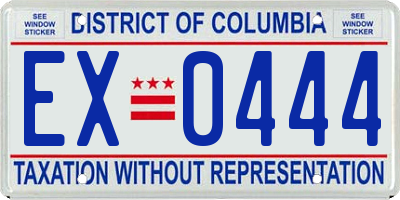 DC license plate EX0444