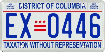 DC license plate EX0446