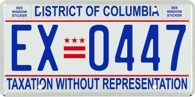 DC license plate EX0447