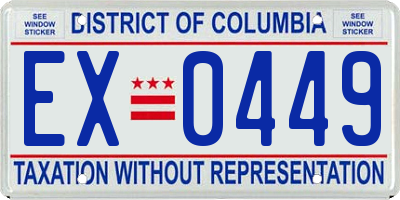 DC license plate EX0449