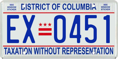 DC license plate EX0451