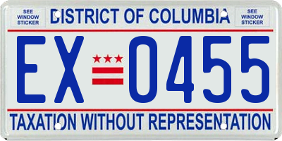 DC license plate EX0455