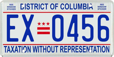 DC license plate EX0456