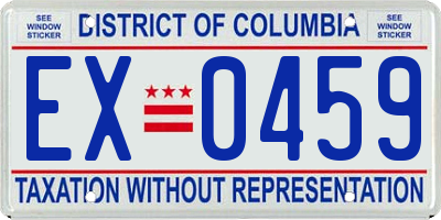 DC license plate EX0459