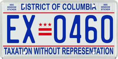 DC license plate EX0460