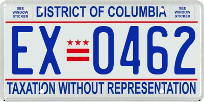 DC license plate EX0462