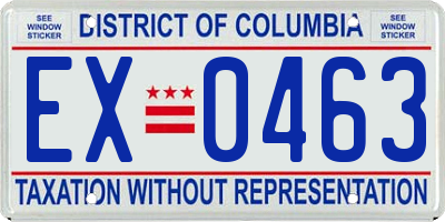 DC license plate EX0463