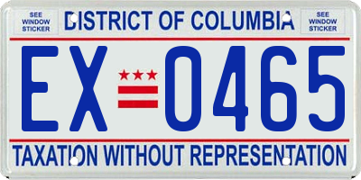 DC license plate EX0465