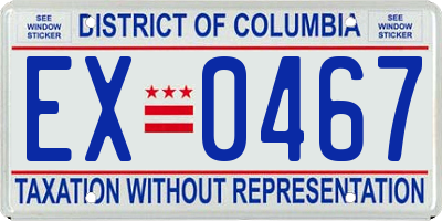 DC license plate EX0467