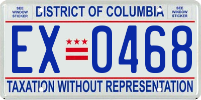 DC license plate EX0468