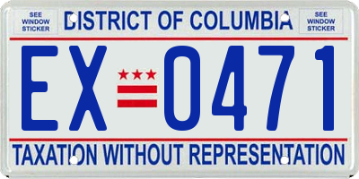 DC license plate EX0471