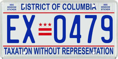 DC license plate EX0479