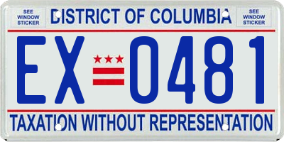 DC license plate EX0481