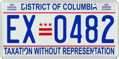 DC license plate EX0482