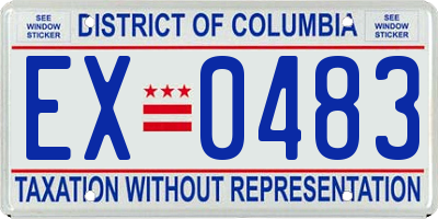 DC license plate EX0483