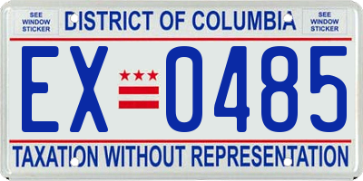DC license plate EX0485