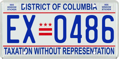 DC license plate EX0486