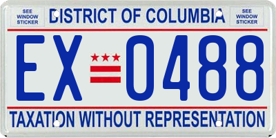 DC license plate EX0488