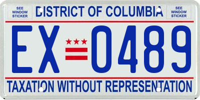 DC license plate EX0489