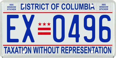 DC license plate EX0496